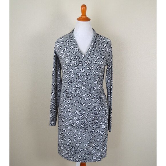 Norma Kamali Leopard Faux Wrap Dress L - Picture 1 of 8